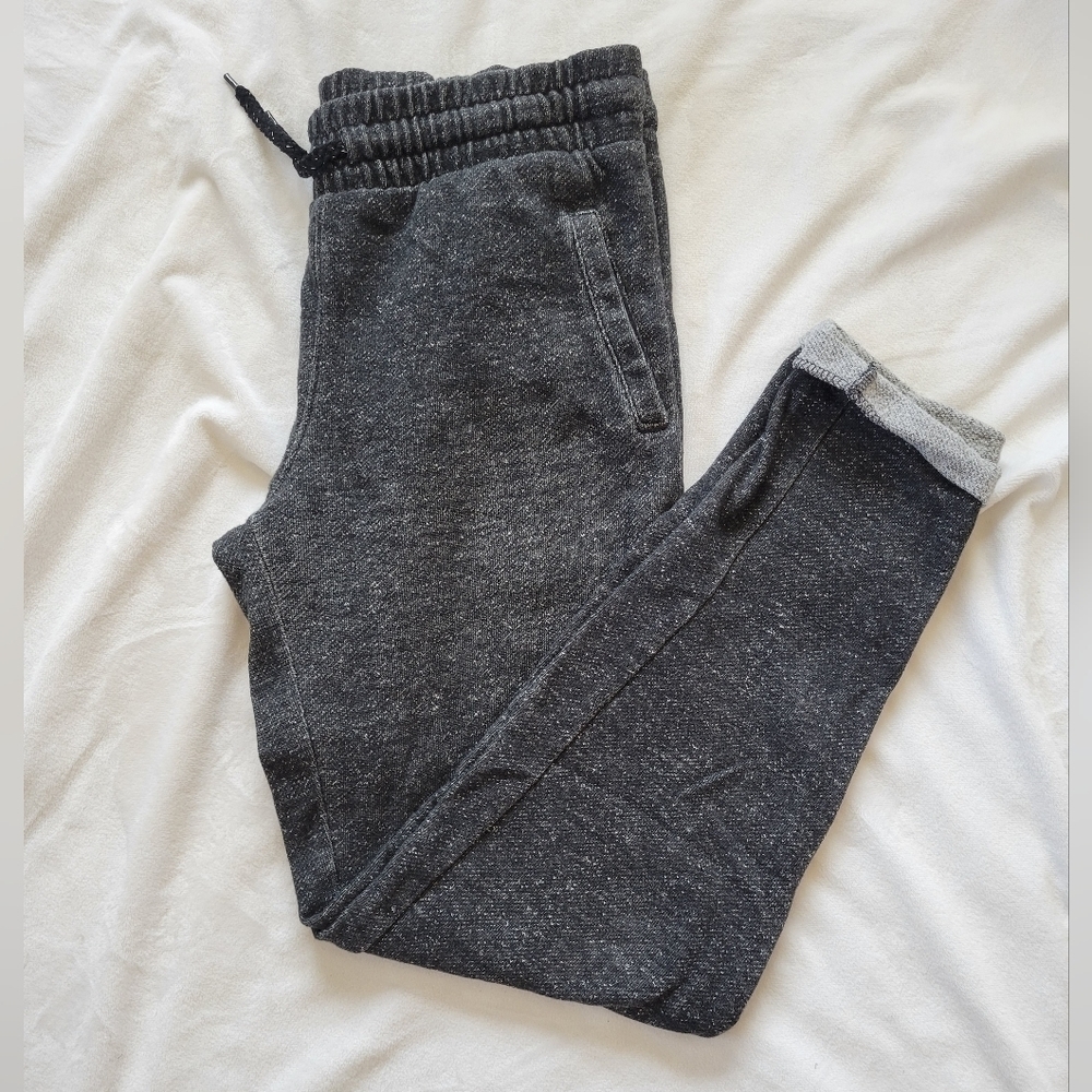 Old Navy heathered grey Skinny rolled drawstring joggers w/ pockets youth XL